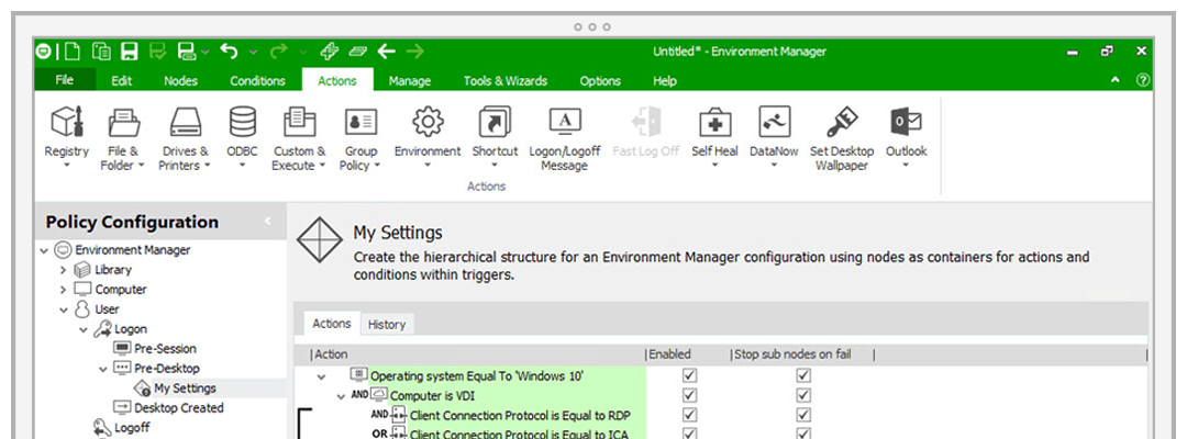 environment manager screenshot
