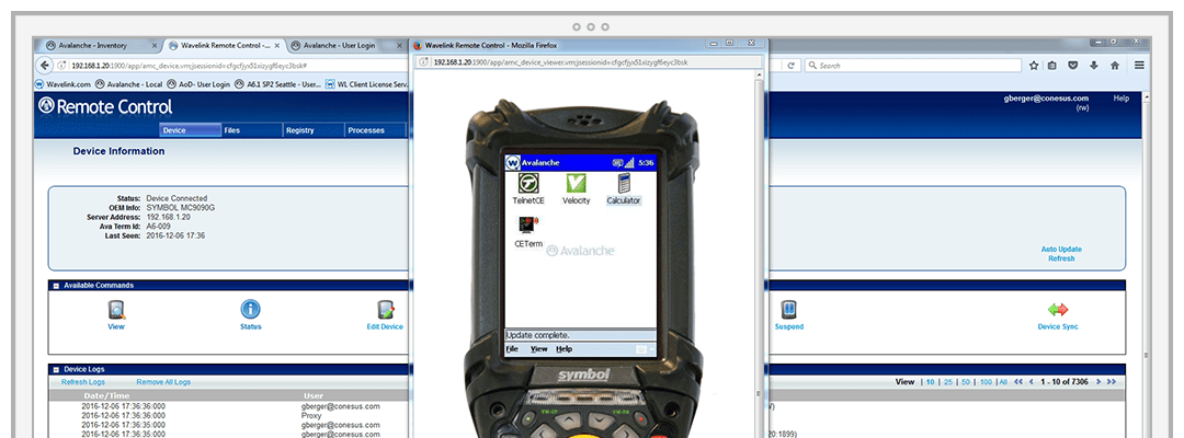 Smart device remote control user interface screenshot